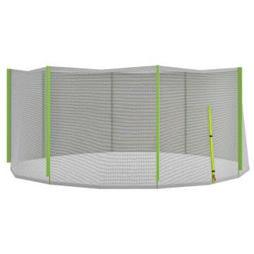 SPORTNOW Plasă Siguranță Trambulină Rotundă 366cm 8 Stâlpi Drepti Tarc Rezervă Plasă Rezistentă Negru Verde | Aosom Romania