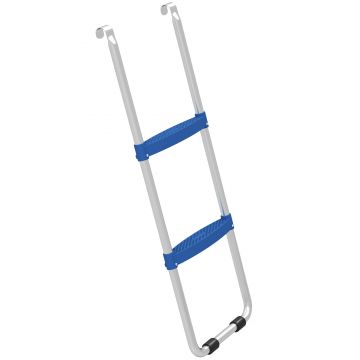 SPORTNOW Scară pentru trambulină 2 trepte late cu cârlig universal, cadru din oțel galvanizat, capacitate 150 kg, 97x32x7 cm, Albastru | Aosom Romania